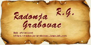 Radonja Grabovac vizit kartica